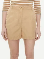 Spodnie sportowe damskie - Tommy Hilfiger Szorty materiałowe WW0WW41603 Beżowy Relaxed Fit - miniaturka - grafika 1
