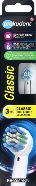 PROKUDENT Classic Końcówki wymienne do szczoteczki elektrycznej 3 szt.
