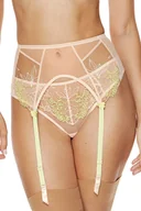 Akcesoria do bielizny - Pas do pończoch Gorteks Soleil/PPW beżowo-limonkowy - miniaturka - grafika 1