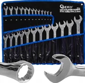 Klucze i nasadki - Geko Klucze płasko-oczkowe polerowane 6-36mm 25el. CRV 4 - miniaturka - grafika 1