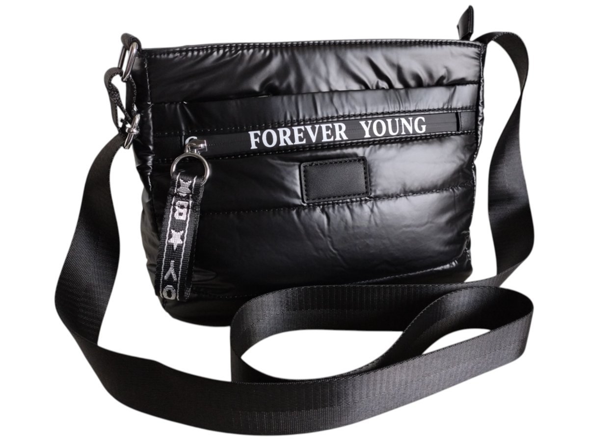 Torebka Damska, Miejska Mała Pikowana Listonoszka Na Ramię, Kolor Czarny