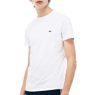 Koszulki męskie - Koszulka Lacoste Crew Neck Pime Cotton Jersey TH6709-001 - biała - miniaturka - grafika 1