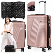 Walizki - WALIZKA ŚREDNIA PODRÓŻNA na kółkach BAGAŻ z ABS mocna SZYFR XL Sapphire DUO - miniaturka - grafika 1