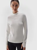 Pozostała odzież narciarska - Bielizna termoaktywna drapana (góra) damska 4F 4FWAW24UBRUF074-12S Biały - miniaturka - grafika 1