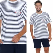 Piżamy damskie - Piżama męska Doctor Nap 5351 Marine S / 44 Biały - miniaturka - grafika 1