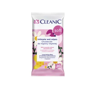 CLEANIC Chusteczki do higieny intymnej Soft 1op.-20szt - Chusteczki do higieny intymnej - miniaturka - grafika 1