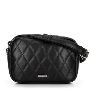 Damska torebka crossbody z imitacji skóry czarna - Torebki damskie - miniaturka - grafika 1