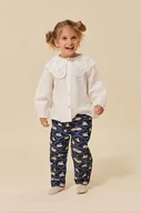 Spodnie i spodenki dla dziewczynek - Konges Sløjd legginsy bawełniane dziecięce kolor granatowy wzorzyste - miniaturka - grafika 1