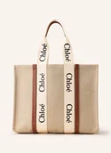Torebki damskie - Chloé Torba Shopper Woody weiss - miniaturka - grafika 1