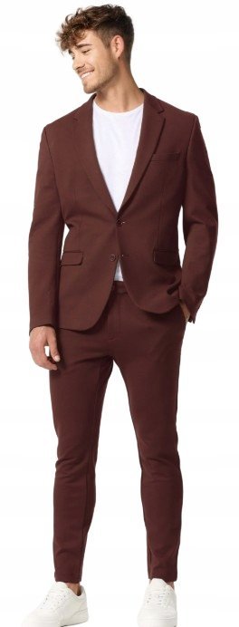 JEFF BORDOWE PROSTE ELEGANCKIE SPODNIE MĘSKIE DŁUGIE 34/32 RŁA
