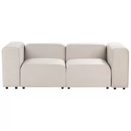 Sofy i kanapy - Sofa modułowa 2-osobowa welurowa beżowa FALSTERBO - miniaturka - grafika 1