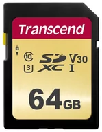 Karty pamięci - Karta pamięci TRANSCEND TS64GSDC500S, SDXC, 64 GB - miniaturka - grafika 1