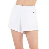 Spodnie sportowe damskie - Spodenki Champion High Waist C Logo 114926-WW001 - białe - miniaturka - grafika 1
