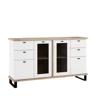 Komody - Komoda 2D4SW CRO-08 Cross MebloCross Czarny Mat / Biały Mat - miniaturka - grafika 1