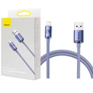 Kable USB - Baseus Kabel USB Lightning Crystal Shine 2 m Fioletowy - miniaturka - grafika 1