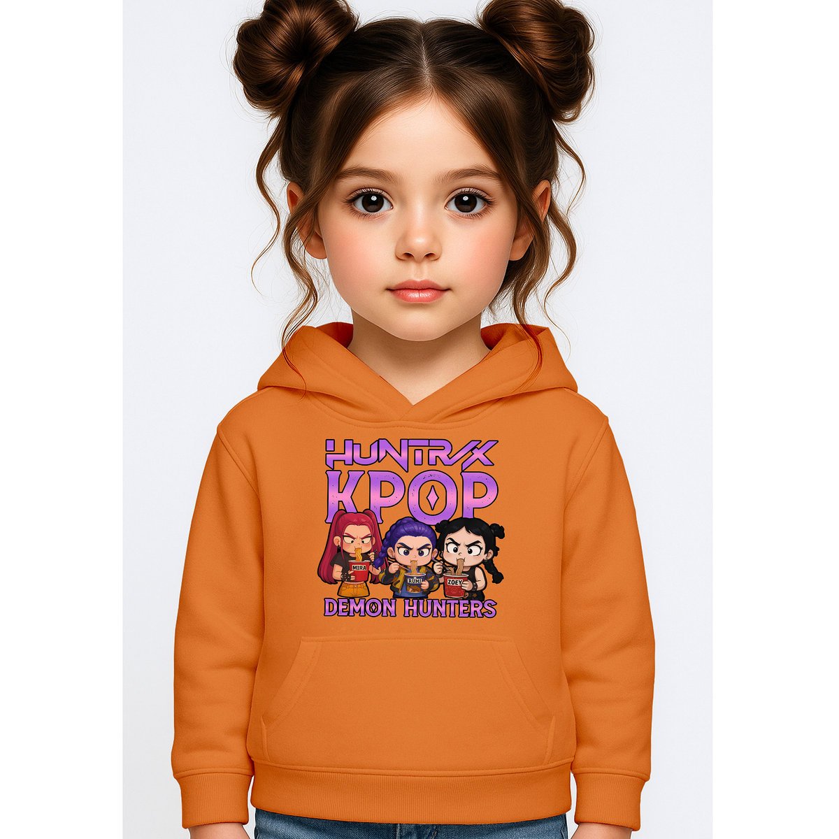 BLUZA DZIECIĘCA K-POPOWE ŁOWCZYNIE DEMONÓW HUNTRIX 134-140 Z KAPTUREM