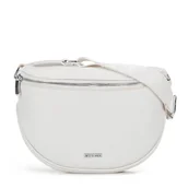 Nerki - Damska torebka nerka ze skóry ekologicznej kremowo - srebrna - miniaturka - grafika 1