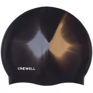 Pływanie - Czepek pływacki silikonowy dla dorosłych Crowell Multi Flame czarny - miniaturka - grafika 1