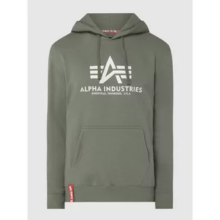 Bluzy męskie - Bluza z kapturem z mieszanki bawełny - Alpha Industries - grafika 1