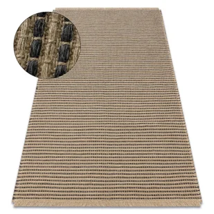 Dywan JUTE 3652 czarny / beż linie - jutowy, płaskotkany, frędzle beżowy 140x190 cm - Dywany - miniaturka - grafika 1