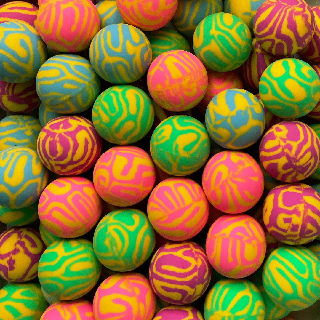 100x Piłki Kauczuki Kulki Wielokolorowe 30 mm