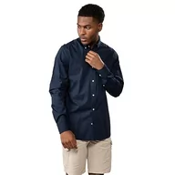 Koszule męskie - GANT Męska koszula Slim POPLIN klasyczna koszula, granatowa, standardowa, morski, M - miniaturka - grafika 1