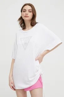 Guess t-shirt damski kolor biały - Koszulki sportowe damskie - miniaturka - grafika 1