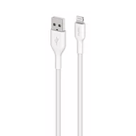 Kable USB - PURO Fabric - Kabel w oplocie USB-A / Lightning MFi 1,2m (biały) - miniaturka - grafika 1