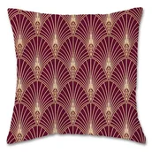 Poduszki dekoracyjne - Poduszka Dara 40 x 40 cm bordowo-złota - miniaturka - grafika 1