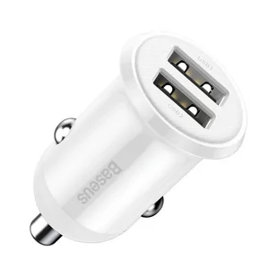 Baseus Grain Pro ładowarka samochodowa 2x USB 4,8 A biały (CCALLP-02) - Ładowarki samochodowe - miniaturka - grafika 1