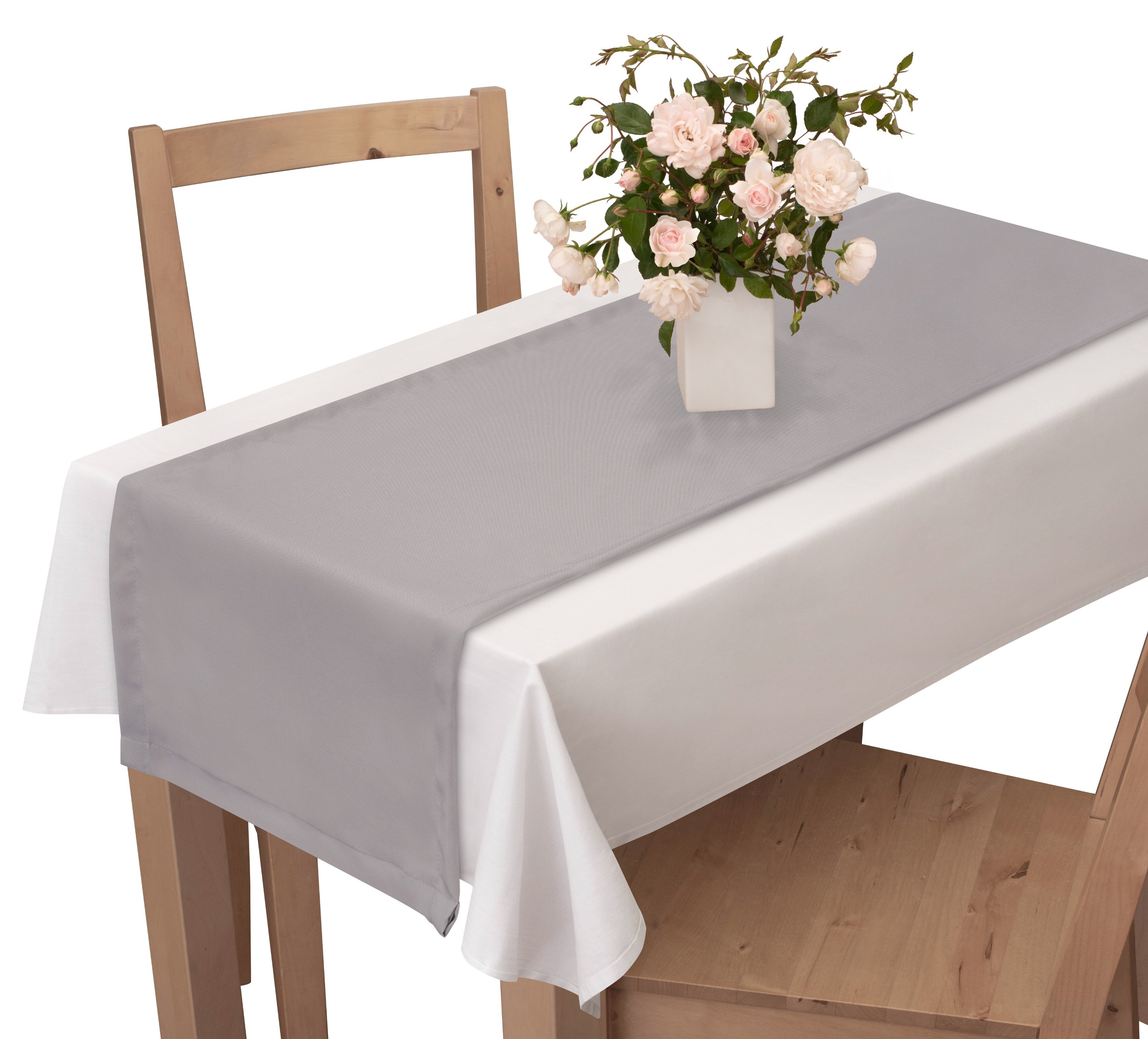 Voppi Bieżnik na stół 40x250 cm kamienny szary dekoracja do jadalni salonu kuchni