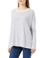 Koszulki i topy damskie - LTB Jeans Damska koszulka z długim rękawem, granatowe białe paski, XL, Navy White Stripes 4300, XL - miniaturka - grafika 1