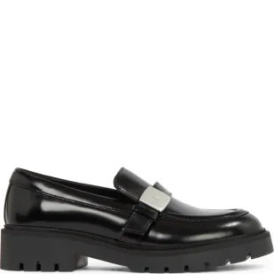 CALVIN KLEIN JEANS Skórzane loafersy - Półbuty damskie - miniaturka - grafika 1