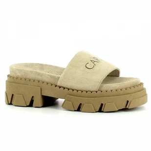 Klapki damskie beżowe CARINII - Carinii - Klapki i japonki damskie - miniaturka - grafika 1