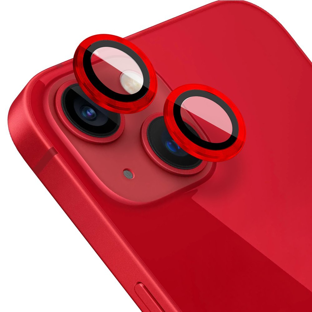 Osłona aparatu, szkło 9H do iPhone 13 Mini, 1 zestaw, czerwona