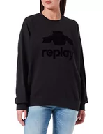 Bluzy damskie - Replay Bluza damska W3638C, 098 czarna, XS - miniaturka - grafika 1