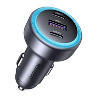 Ładowarki samochodowe - Ładowarka samochodowa UGREEN EC307, USB + 2X USB-C, 30W (czarna) - miniaturka - grafika 1