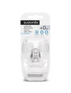 Suavinex Smoczki okrągłe o wolnym przepływie do butelki z szeroką szyjką 0+ - Smoczki do butelek - miniaturka - grafika 1