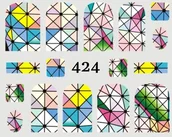 Sztuczne paznokcie i akcesoria - Naklejki wodne na paznokcie WITRAŻ - 424 - miniaturka - grafika 1