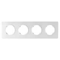 Klawisze i ramki - Ramka poczwórna, szklana, biała, OVAL - miniaturka - grafika 1
