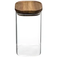 Pojemniki kuchenne - 5five Simply Smart Pojemnik szklany z pokrywką z drewna akacjowego 1,3 L 179616 - miniaturka - grafika 1
