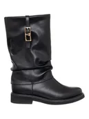 Kozaki damskie - Patrizia Pepe Skórzane kozaki w kolorze czarnym - miniaturka - grafika 1