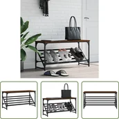 Szafki na buty - The Living Store Stojak na buty brązowy dąb 90x30x45 cm materiał drewnopochodny - miniaturka - grafika 1