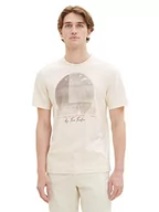 Koszulki męskie - T-shirt męski TOM TAILOR z nadrukiem fotograficznym wykonany z bawełny, 18592-vintage beż, XL - miniaturka - grafika 1