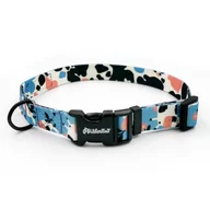 Obroże dla psów - Obroża dla Psa Regulowana Łaciata Krówka, wąska 2 cm, dla mniejszych psów i szczeniaków, okucia czarne-L 34-44 cm - miniaturka - grafika 1