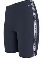 Legginsy - TOMMY HILFIGER LEGINSY DAMSKIE Z KRÓTKĄ NOGAWKĄ KOLARKI TJW TAPE CYCLE SHORT NAVY DW0DW12624 C87 XS - miniaturka - grafika 1