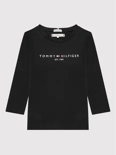 Tommy Hilfiger Bluzka Essential KS0KS00202 D Czarny Regular Fit - Bluzki damskie - miniaturka - grafika 1