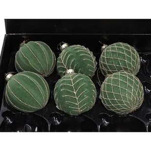 Bombka szklana 9 wzory 8 cm zielona - Bombki - miniaturka - grafika 1