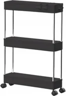 Regały - LeanToys Regał Mobilny 3 Półki Czarny na Kółkach LEAN Toys - miniaturka - grafika 1