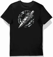 Koszulki męskie - Koszulka męska czarna z motoryzacyjnym akcentem w srebrnym stylu XXL - miniaturka - grafika 1